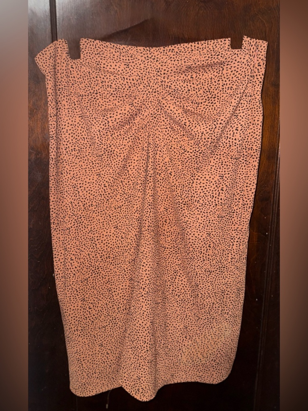 Nine West Peach-Orange Skirt with Black Spot Print